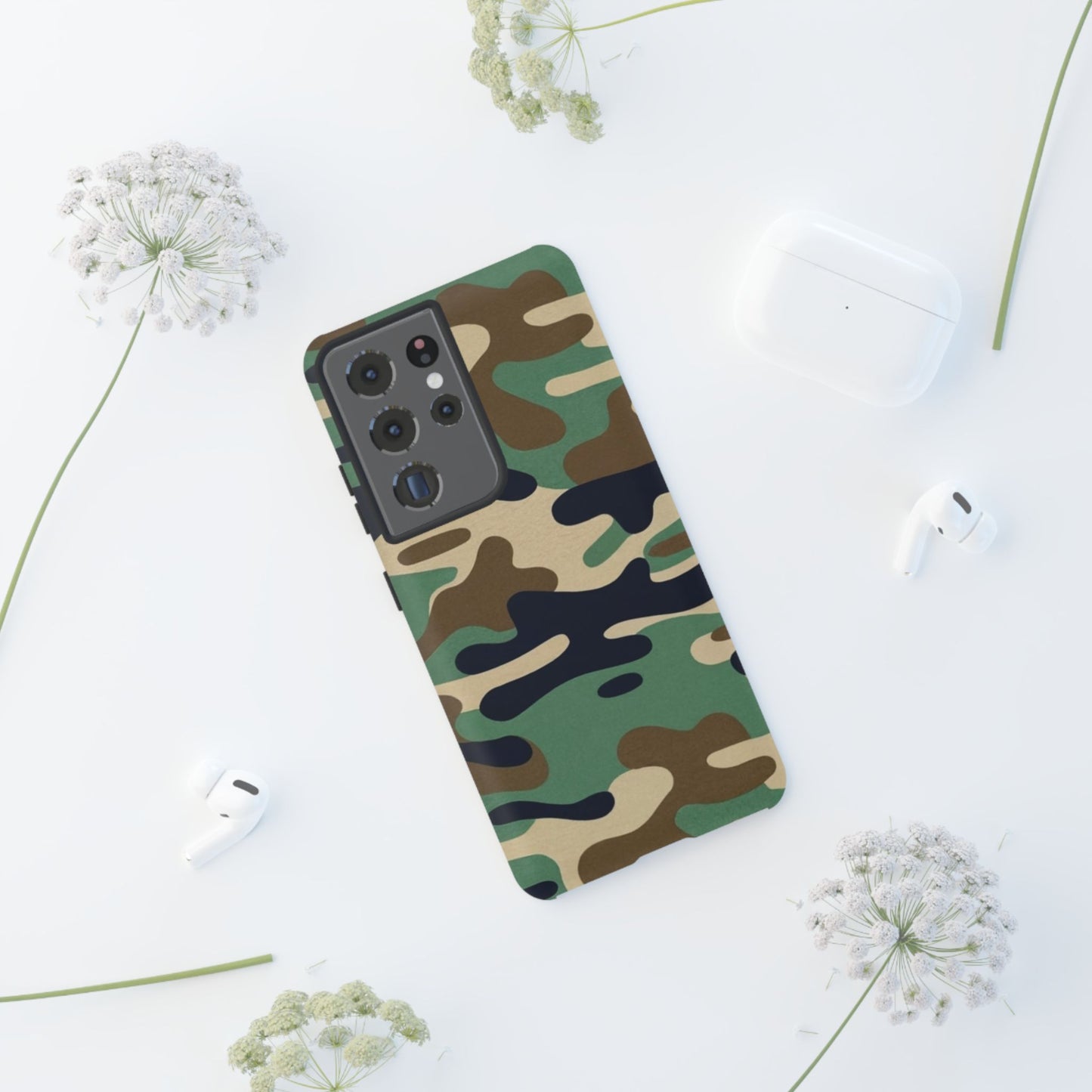 Camouflage Tough Phone Case for I phone, Samsung Galaxy and Google Pixel