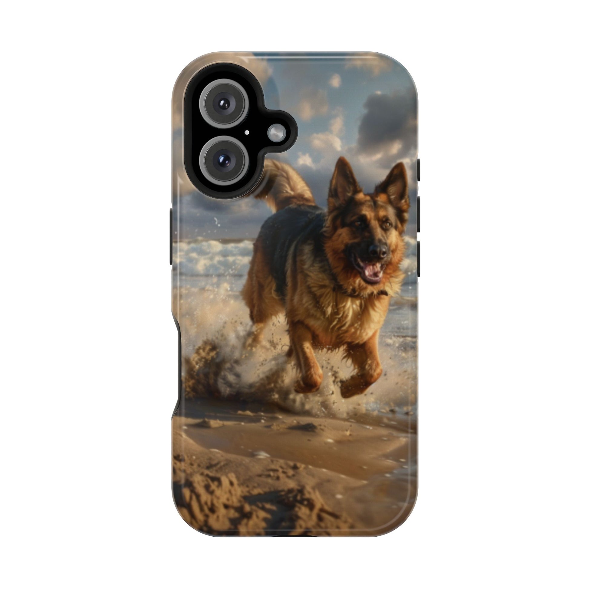 German Shepherd Beach Play MagSafe Tough iPhone Case - Ruppy's Creations