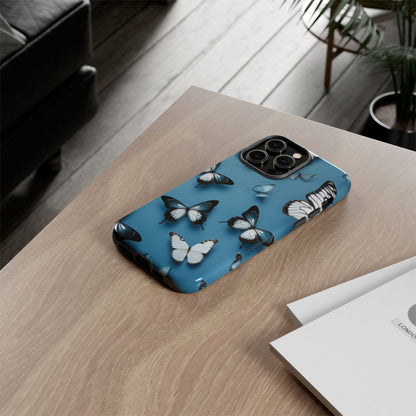 Butterflies on Blue Cell Phone Tough Cases