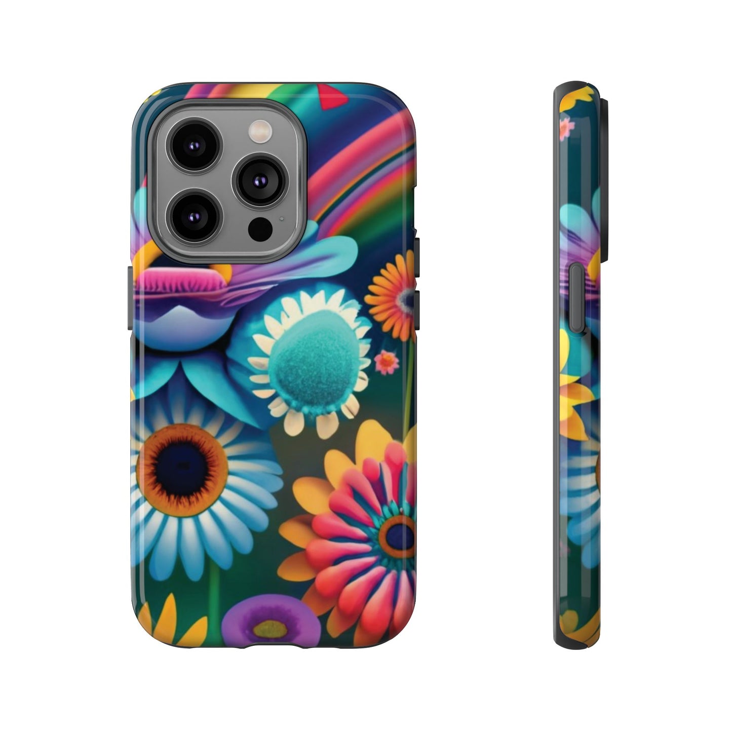 Rainbow Floral Tough Cell Phone Case - Ruppy's Creations