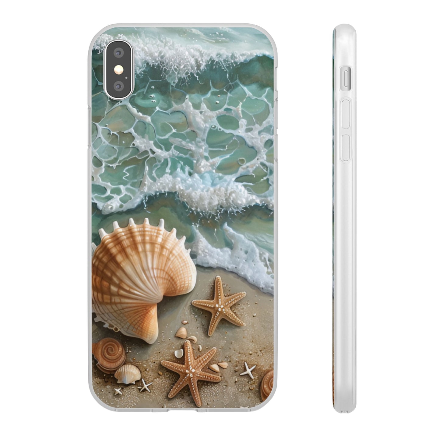 Seafoam & Shells Flexi Case For Apple iphone & Samsung Galaxy - Ruppy's Creations