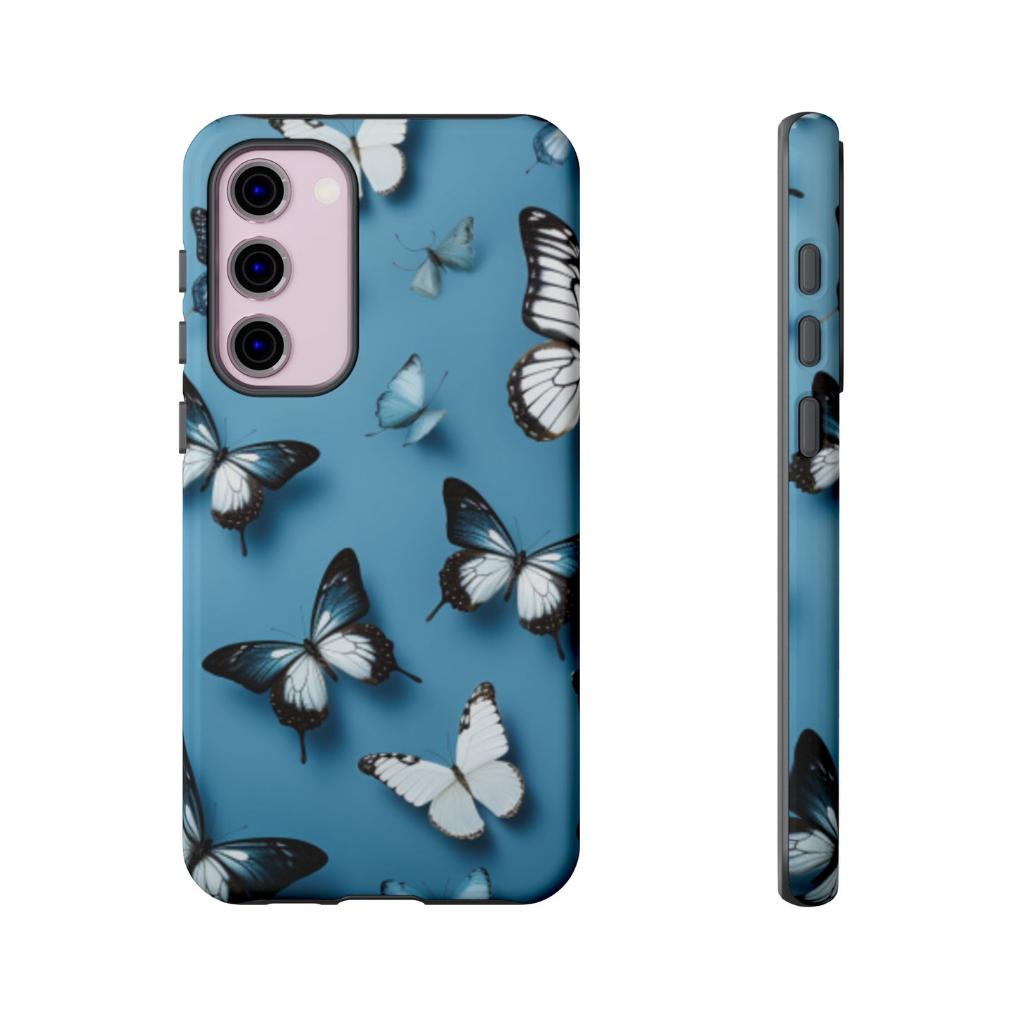 Butterflies on Blue Cell Phone Tough Cases