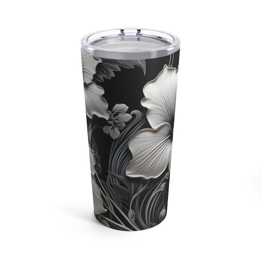 Hibiscus on Black Tumbler 20oz