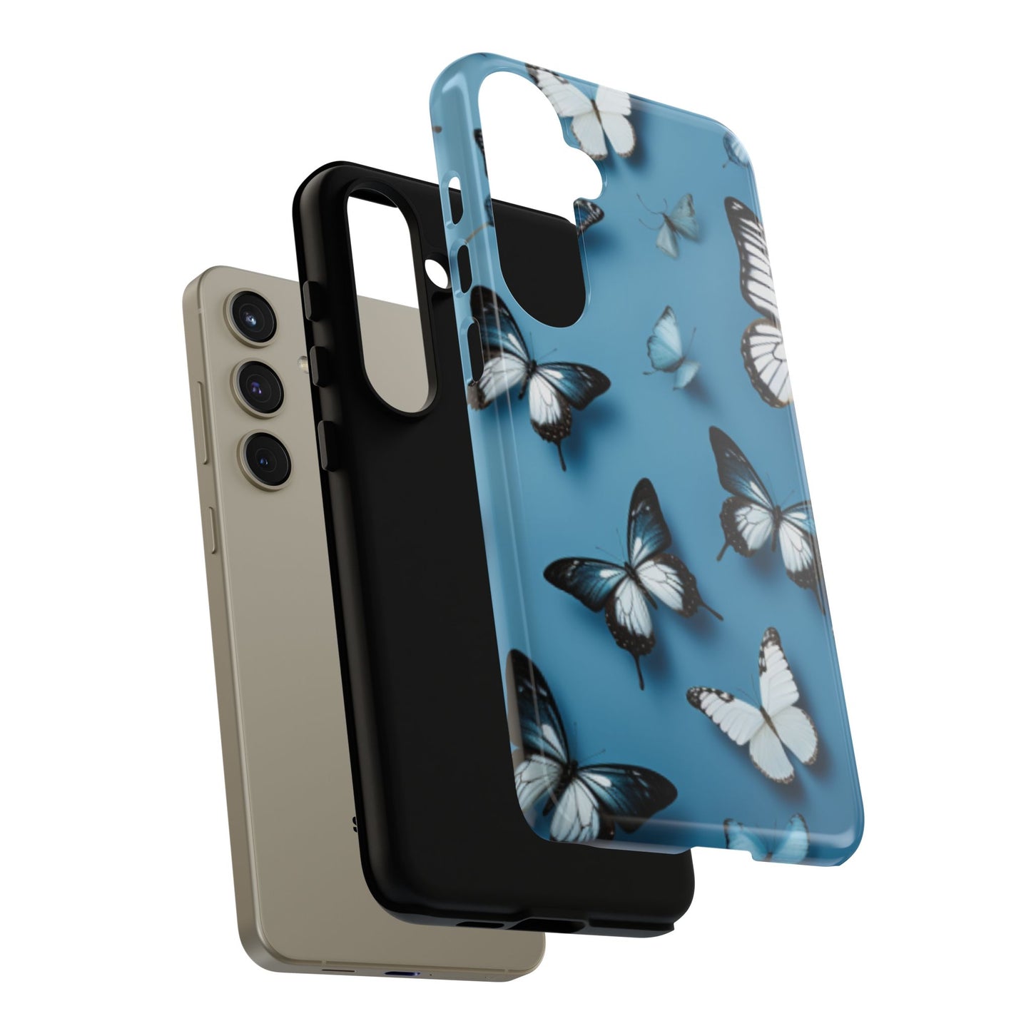 Butterflies on Blue Cell Phone Tough Cases