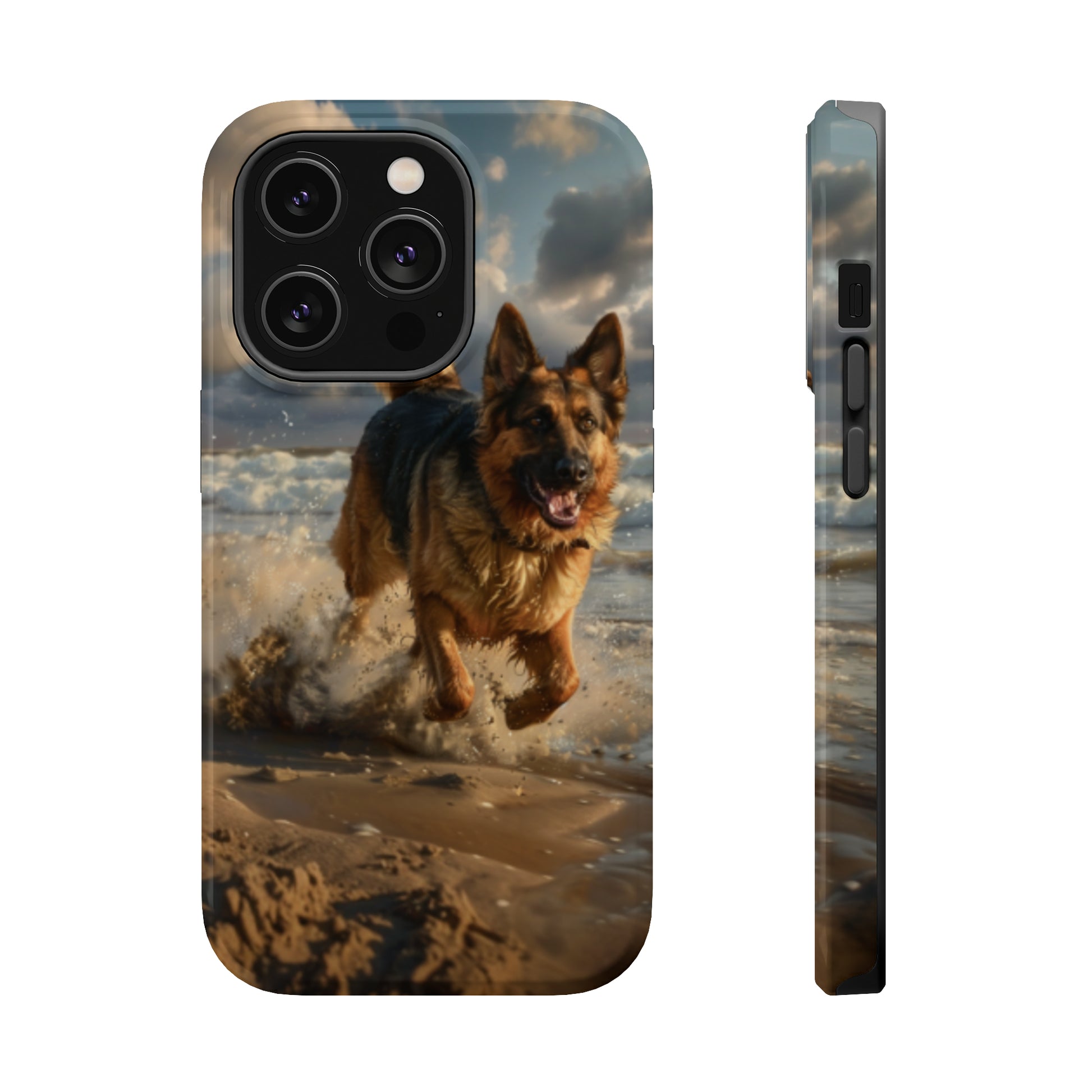 German Shepherd Beach Play MagSafe Tough iPhone Case - Ruppy's Creations