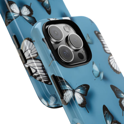 Butterflies on Blue Cell Phone Tough Cases