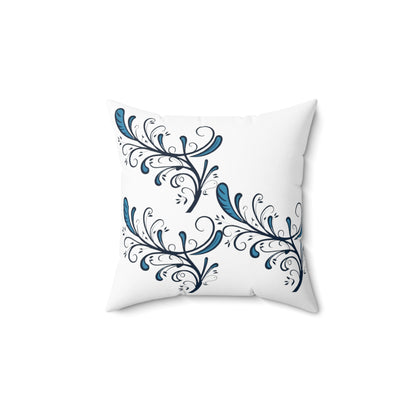 blue design throw pillows