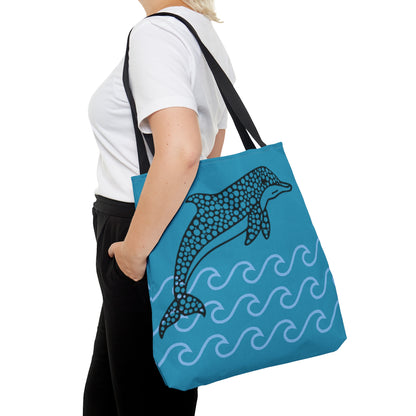 Turquoise Dolphin Tote Bag