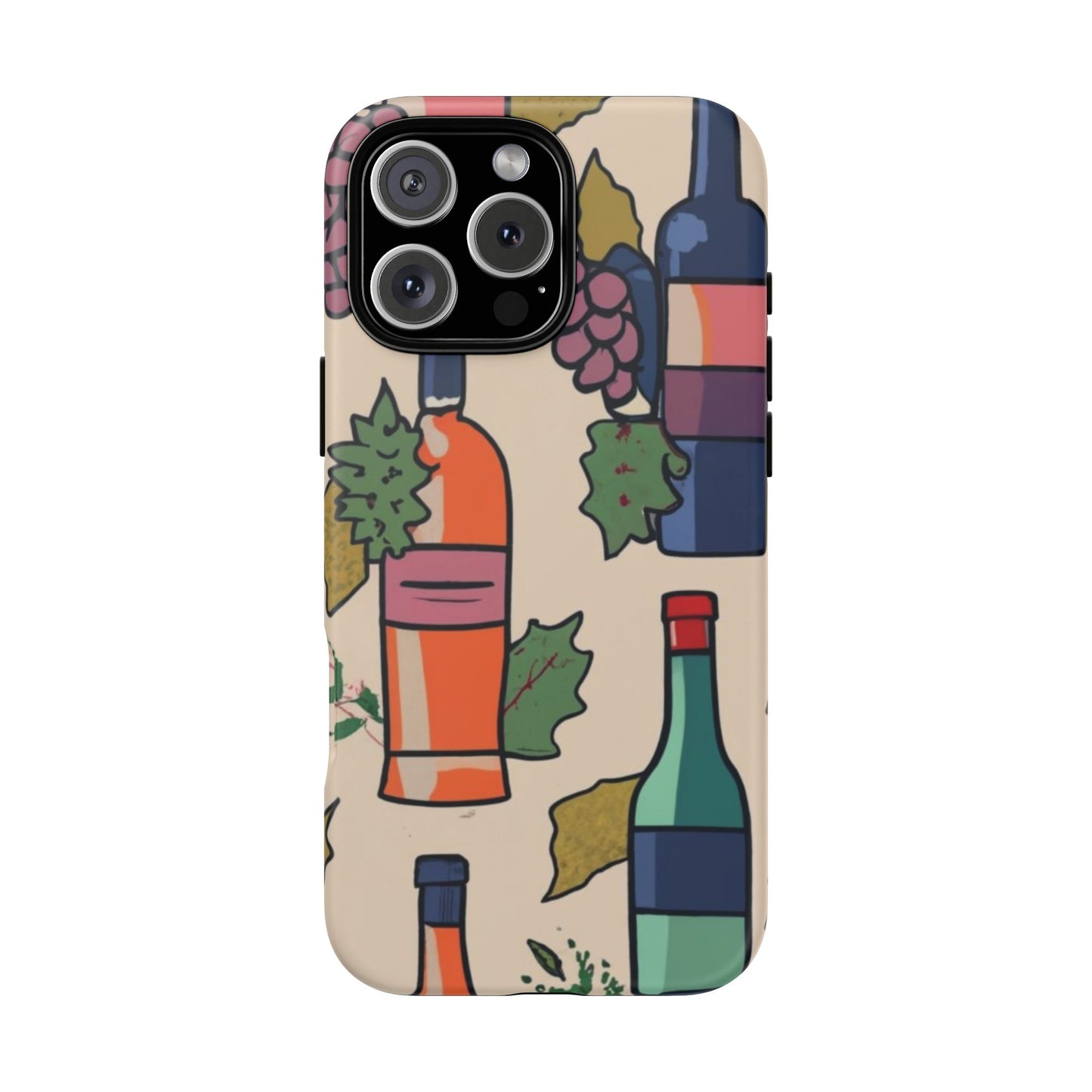 Wine Bottles & Grapes Tough Cell Phone Case - Ruppy's Creations