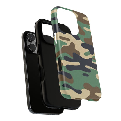 Camouflage Tough Phone Case for I phone, Samsung Galaxy and Google Pixel