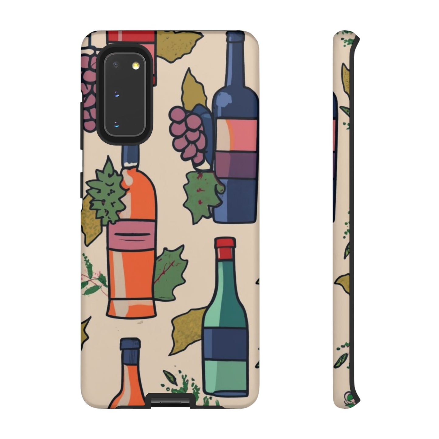 Wine Bottles & Grapes Tough Cell Phone Case - Ruppy's Creations