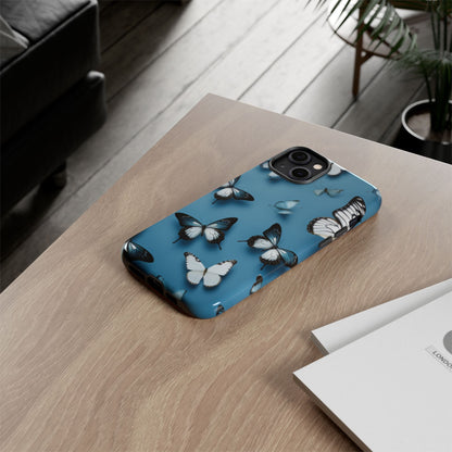 Butterflies on Blue Cell Phone Tough Cases