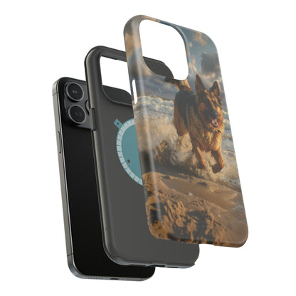 German Shepherd Beach Play MagSafe Tough iPhone Case - Ruppy's Creations