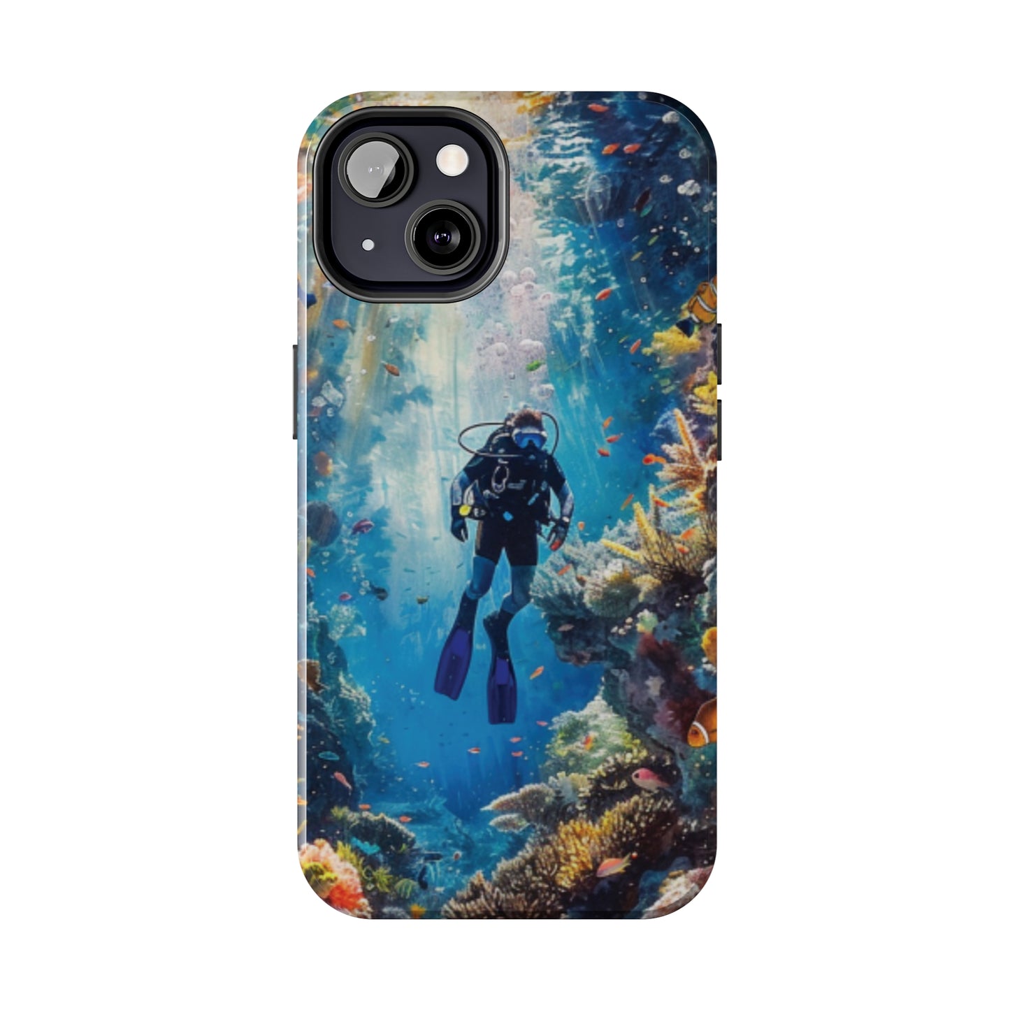 Coral Reef Diver Tough iPhone Case - Ruppy's Creations