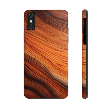 Wood Grain Look Tough Phone Case