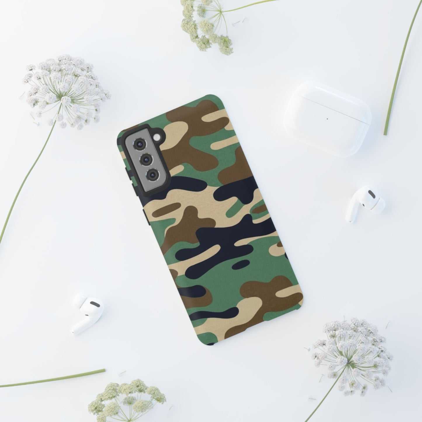 Camouflage Tough Phone Case for I phone, Samsung Galaxy and Google Pixel