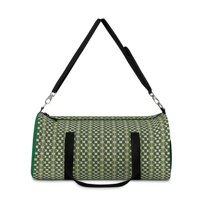 Classic Two Color Green Patterned Duffel Bag