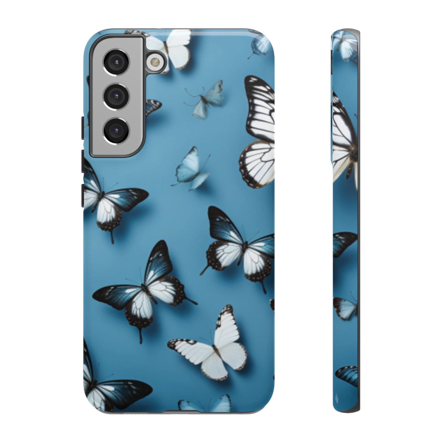 Butterflies on Blue Cell Phone Tough Cases