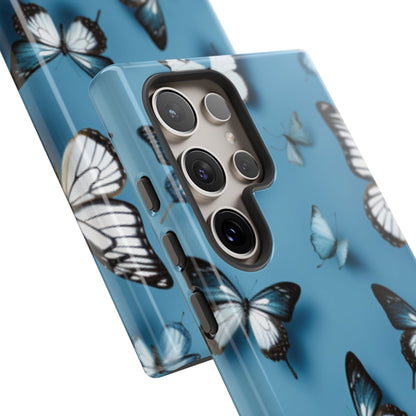 Butterflies on Blue Cell Phone Tough Cases