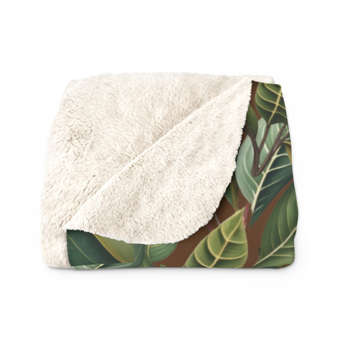 Leaves of Green Sherpa Fleece Blanket