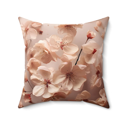 Very Cherry Blossom Petals Spun Polyester Square Pillow