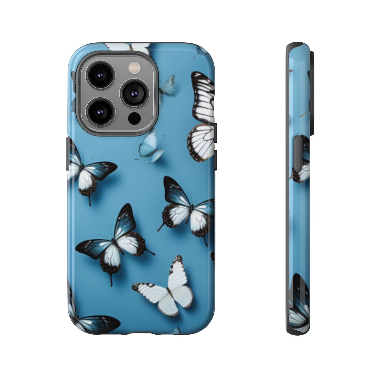 Butterflies on Blue Cell Phone Tough Cases