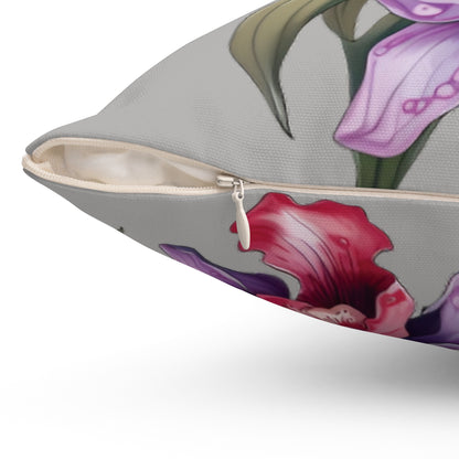 Orchid Splendor Spun Polyester Square Pillow