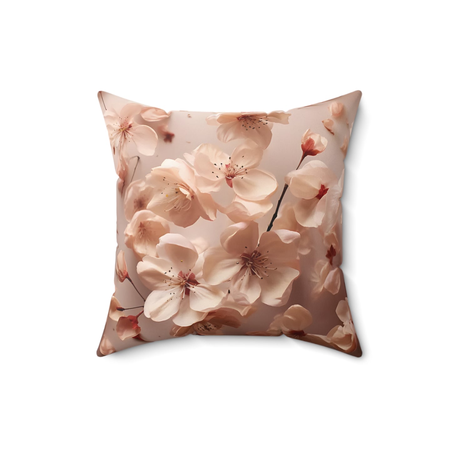 Very Cherry Blossom Petals Spun Polyester Square Pillow