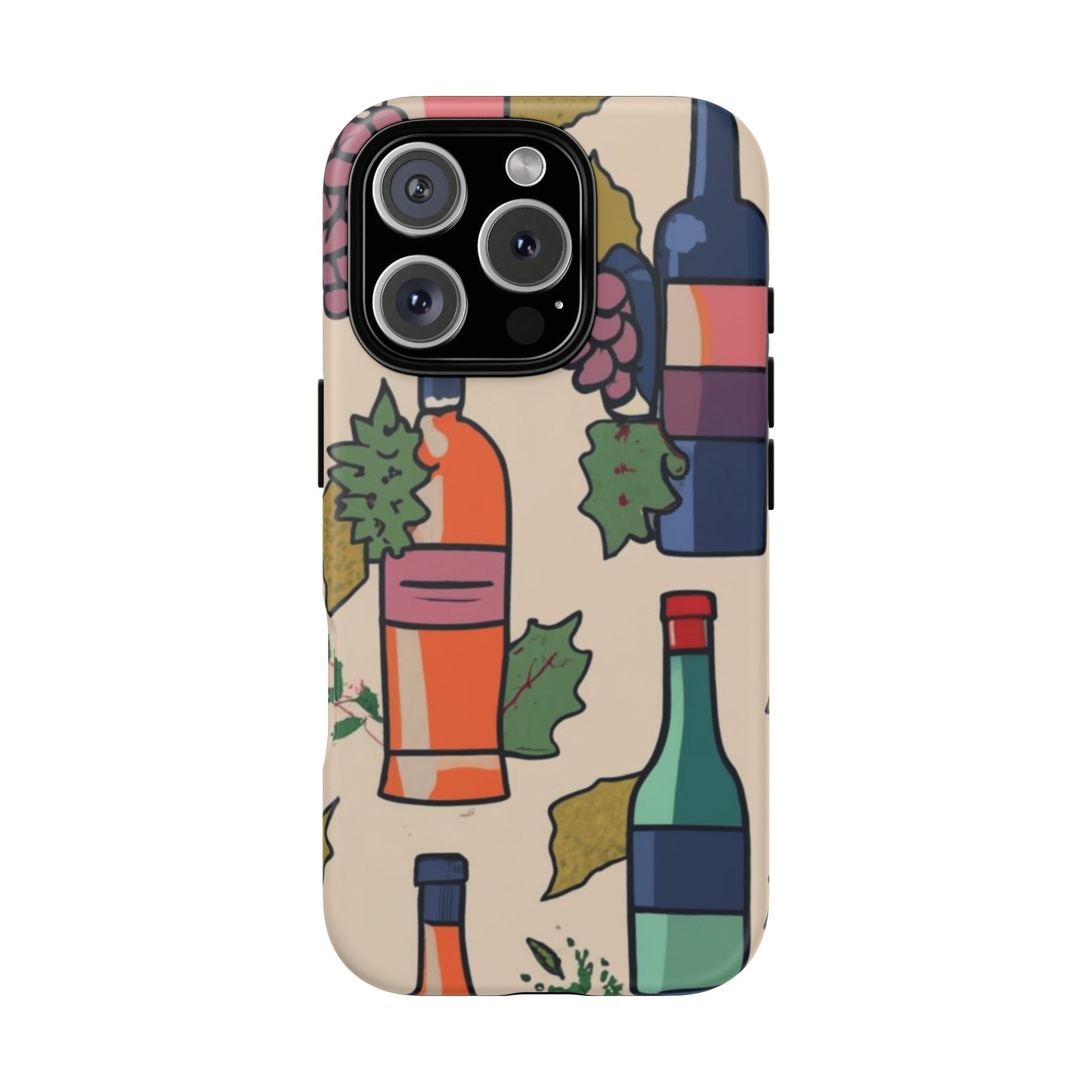 Wine Bottles & Grapes Tough Cell Phone Case - Ruppy's Creations