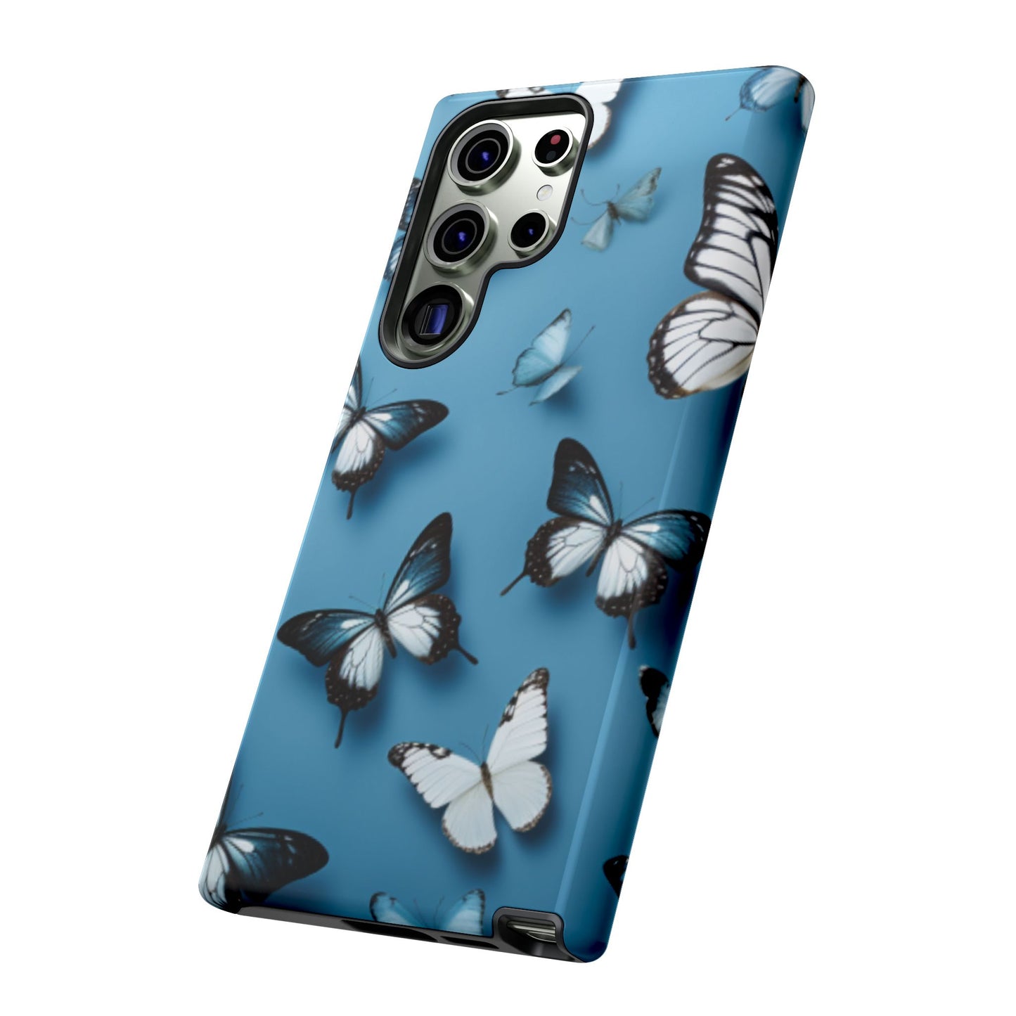 Butterflies on Blue Cell Phone Tough Cases