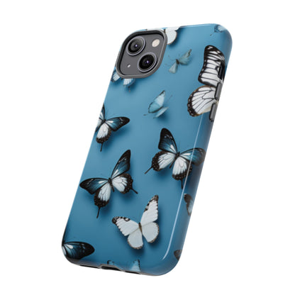 Butterflies on Blue Cell Phone Tough Cases