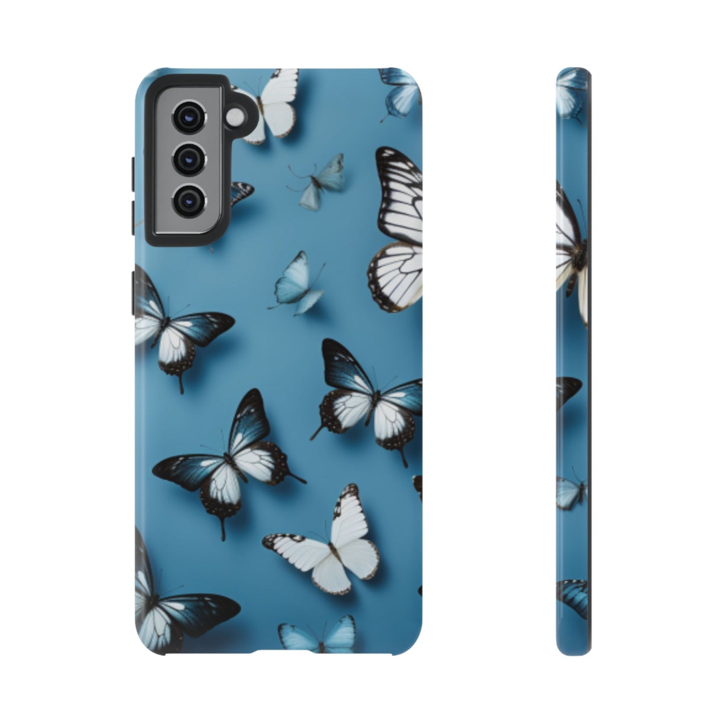 Butterflies on Blue Cell Phone Tough Cases