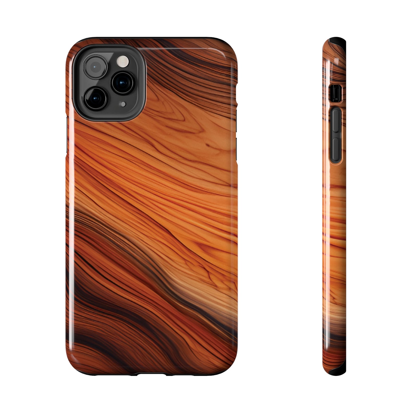 Wood Grain Look Tough Phone Case