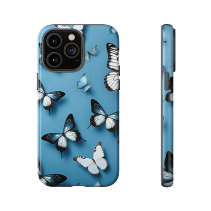 Butterflies on Blue Cell Phone Tough Cases