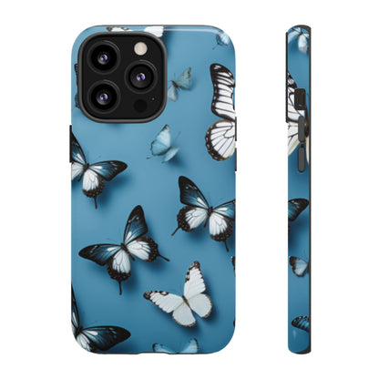 Butterflies on Blue Cell Phone Tough Cases