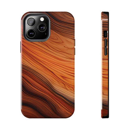 Wood Grain Look Tough Phone Case