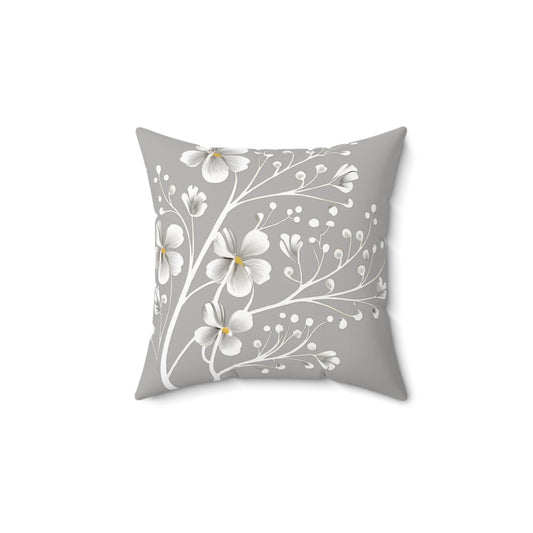 Blossom Whispers Spun Polyester Square Pillow