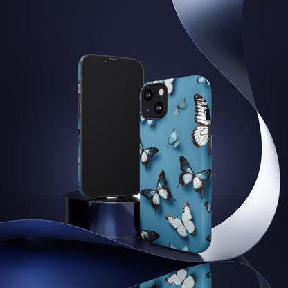 Butterflies on Blue Cell Phone Tough Cases