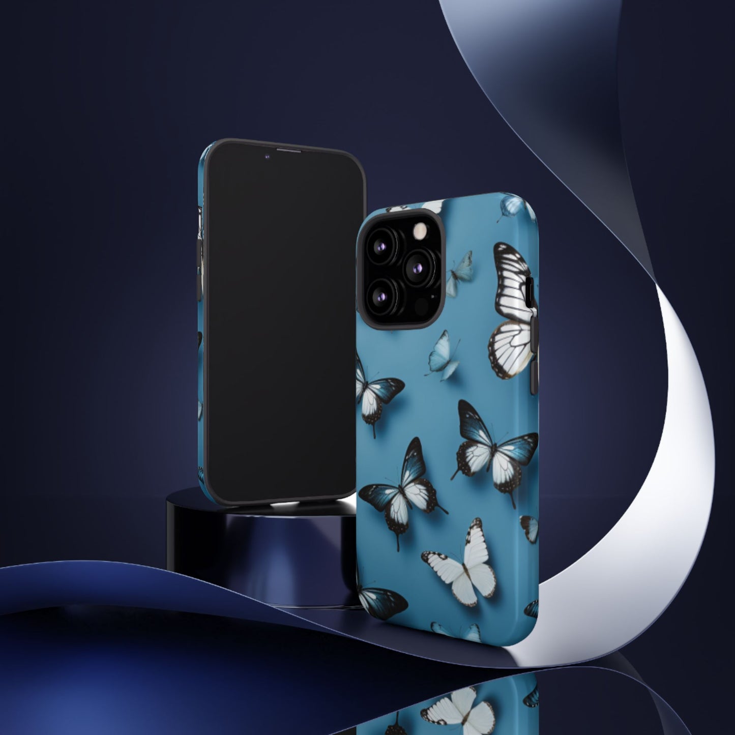 Butterflies on Blue Cell Phone Tough Cases