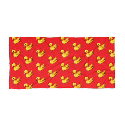 Yellow duck beach towel