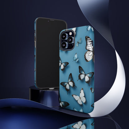 Butterflies on Blue Cell Phone Tough Cases