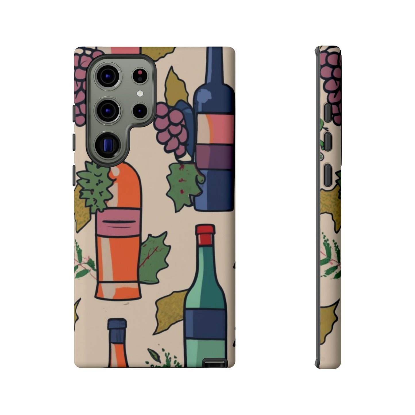 Wine Bottles & Grapes Tough Cell Phone Case - Ruppy's Creations