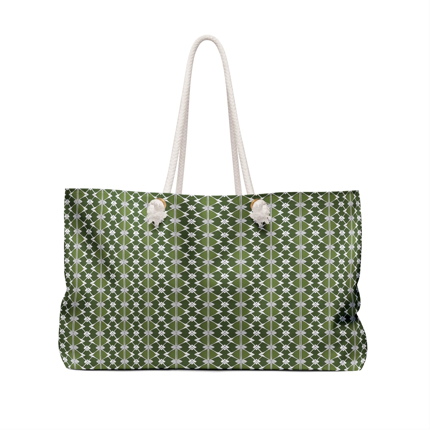 Classic Two color Green Patterned Weekender Bag - Ruppy's Creations