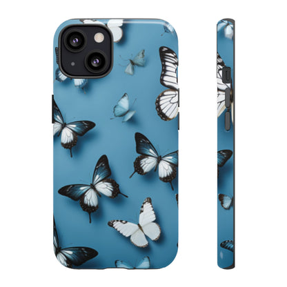 Butterflies on Blue Cell Phone Tough Cases