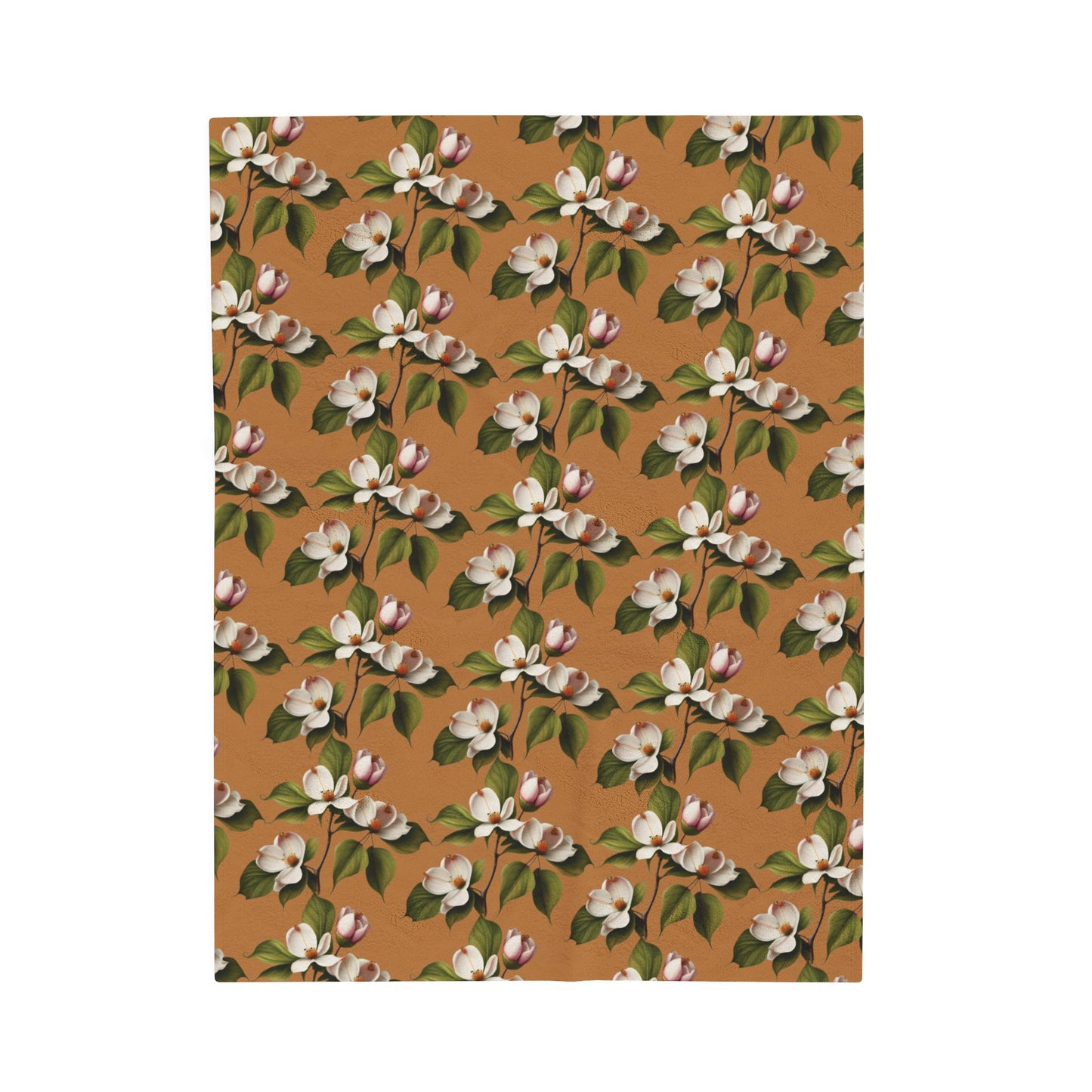 Dogwood Blossoms Velveteen Plush Blanket