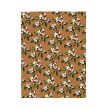 Dogwood Blossoms Velveteen Plush Blanket