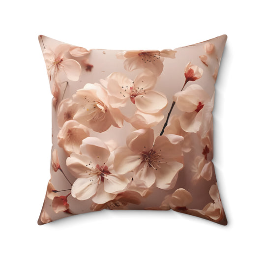 Very Cherry Blossom Petals Spun Polyester Square Pillow