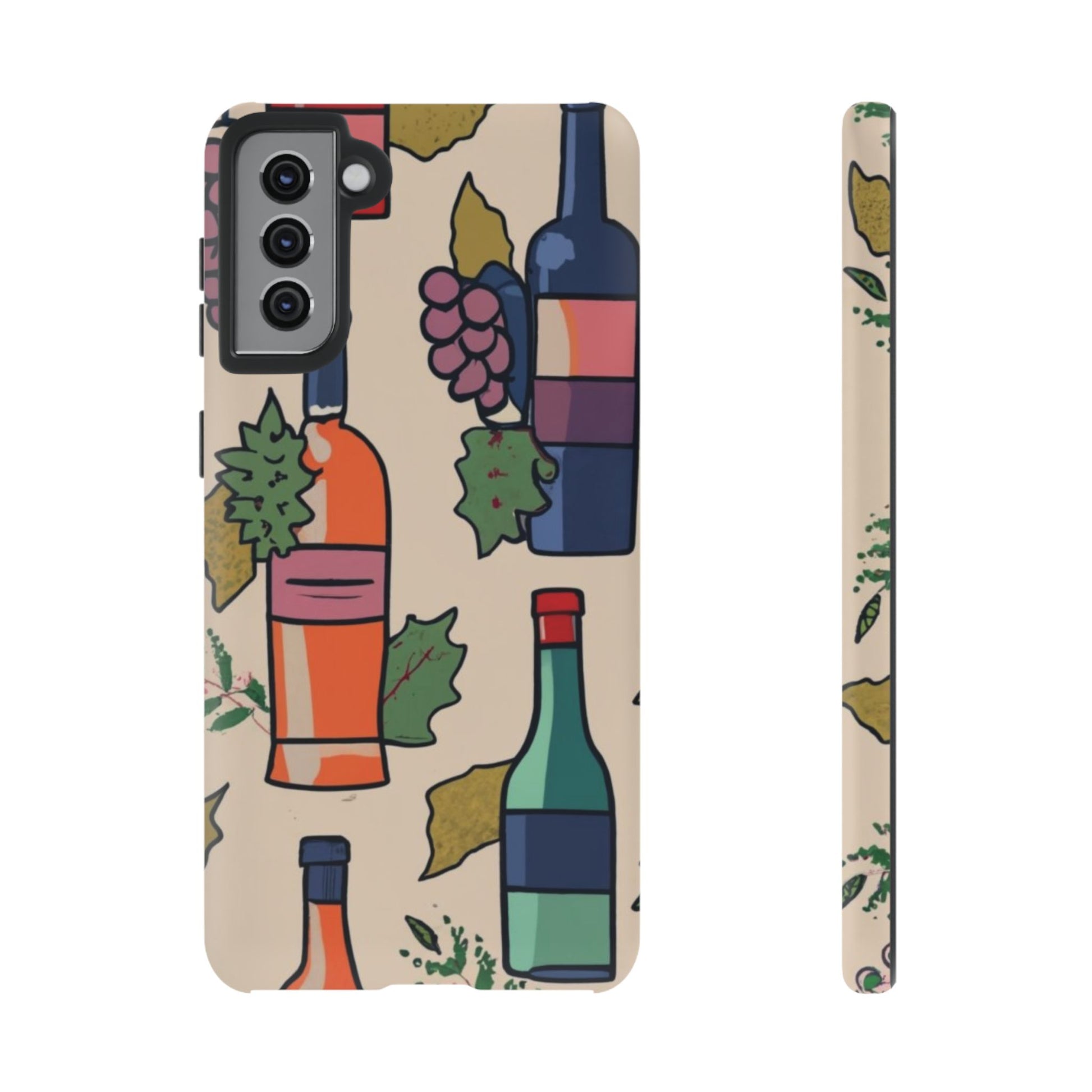 Wine Bottles & Grapes Tough Cell Phone Case - Ruppy's Creations