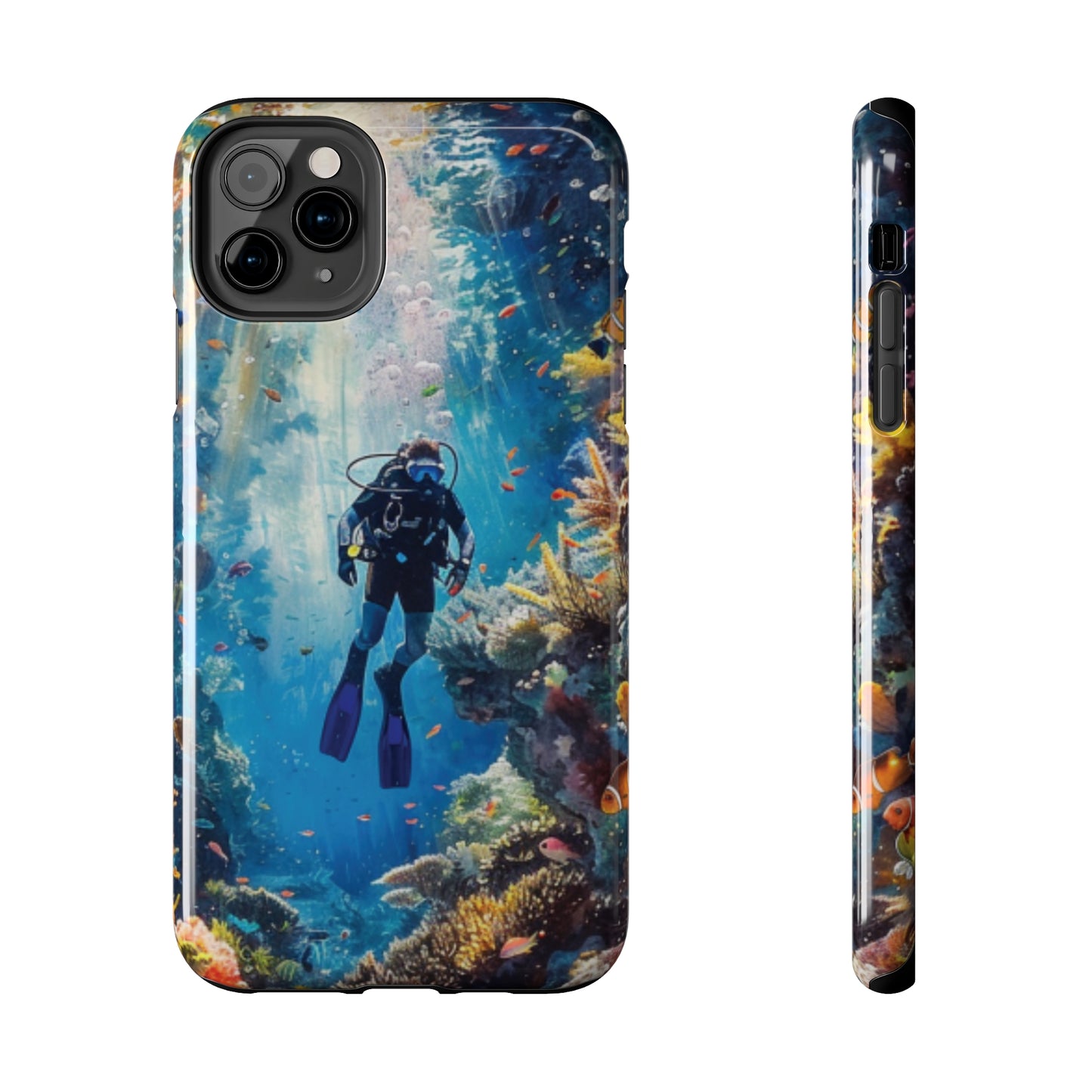 Coral Reef Diver Tough iPhone Case - Ruppy's Creations