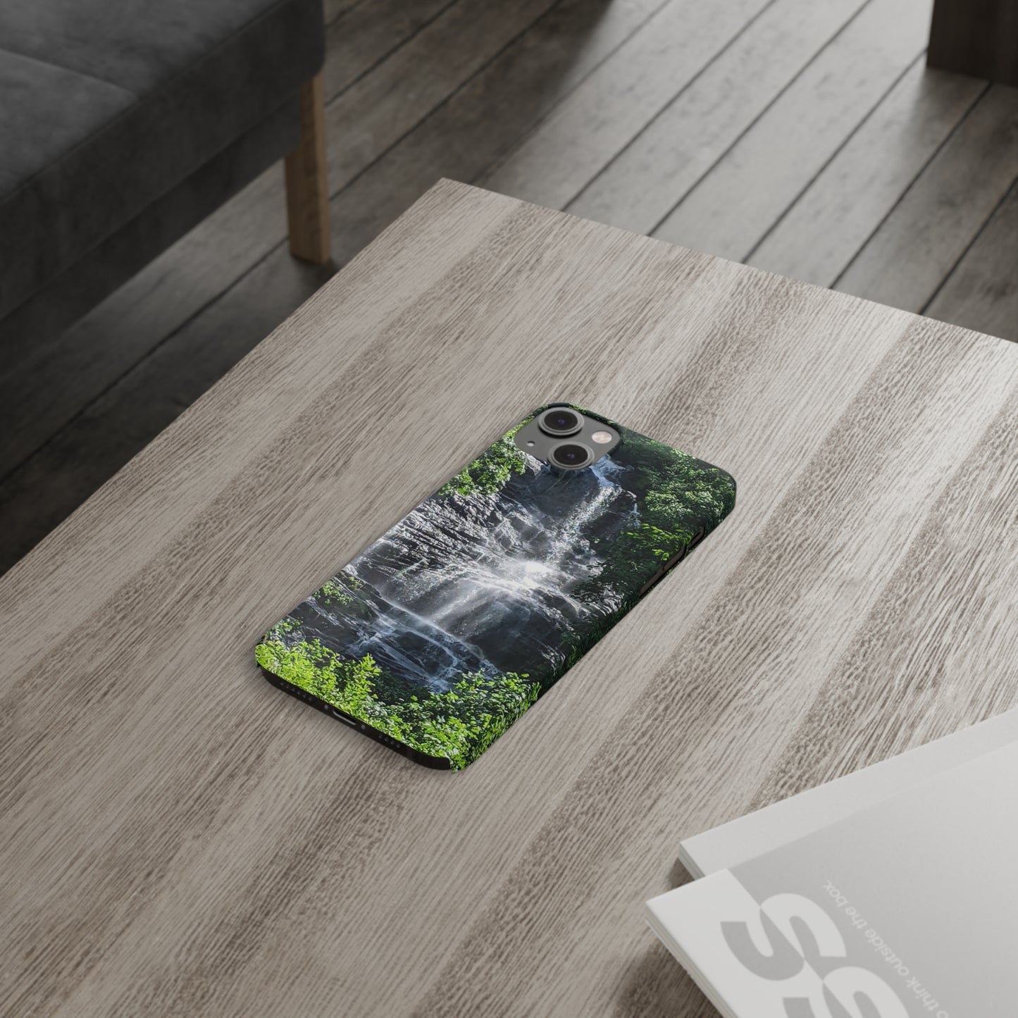 I Phone Waterfall Print Slim Phone Case